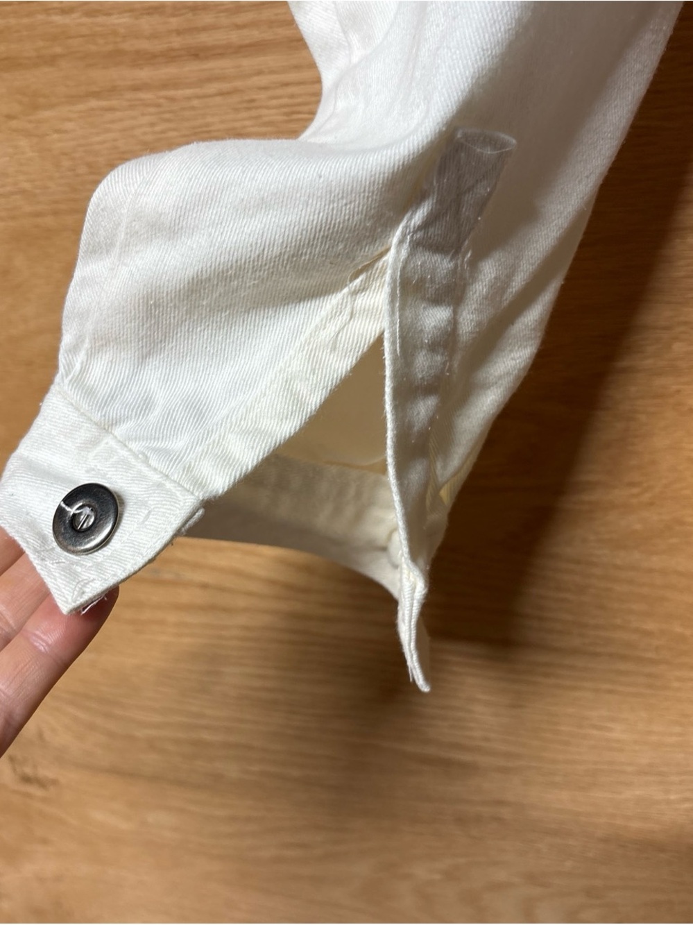 Together! Cream Button-Front Jean Jacket - Picture 2 of 5
